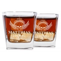 Engraved Whisky Glass Set 2Pcs a Great Gift Idea for Men, Groomsman Gift, Size 250ml