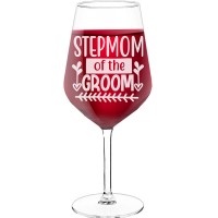 Pretty Wine Glass With Engraved Text - "Stepmom Of The", Gifts for Wine Lovers, Size 530ml