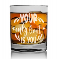 Husband Birthday Gift Idea Personalised Rum Glass 270ml With Engraved Text : "Your Only Limit Is You Style"