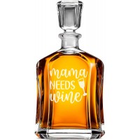 Viskija Karafe ar Uzrakstu - "Mama Needs Wine" ,Dāvana Mīļotam, Izmērs 700Ml