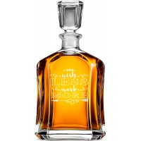 Airtight Whiskey Decanter With Engraved Text -"Wish Less Work More", Gift For Men In 30S, Size 700ml
