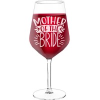 50Th Wine Glass With Engraved Text - "Mother Of The Bride 5", Funny Wine Gift, Size 530ml