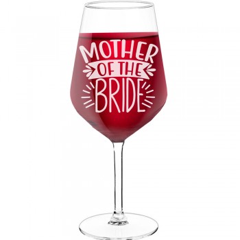 50Th Wine Glass With Engraved Text - "Mother Of The Bride 5", Funny Wine Gift, Size 530ml