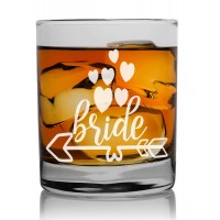 60Th Birthday Gift For Men Personalised Whiskey Glass 270ml With Engraved Text : "Bride"
