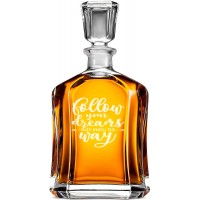 Burbona Dekanteris ar Uzrakstu - "Follow Your Dreams They Know The Way" ,Dāvana Vīrietim Vai Sievietei, Izmērs 700Ml