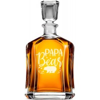 Alkohola Karafe ar Uzrakstu - "Papa Bear " ,Dāvana Vīrietim Draugam, Izmērs 700Ml