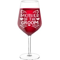 Personalised Wine Glass For Women With Engraved Text - "Mother Of The Groom 7', Birthday Gift Idea, Size 530ml