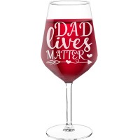Wine Glass Gift With Engraved Text - "Dad Lives Matter ", Gifts for Wine Lovers, Size 530ml