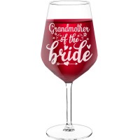 30Th Wine Glass With Engraved Text - "Grandmother Of The Bride", Funny Wine Gift, Size 530ml