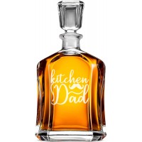 Hermētiska Burbona Karafe ar Uzrakstu - "Kitchen Dad" ,Dāvana Viskijam Cienītājam, Izmērs 700Ml Hermētiska Burbona Karafe ar Uzrakstu - "Kitchen Dad" ,Dāvana Viskijam Cienītājam, Izmērs 700Ml