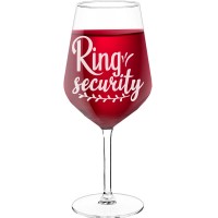 18Th Birthday Wine Glass With Engraved Text - "Ring Security", Funny Wine Gift, Size 530ml