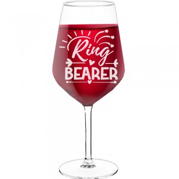 50Th Wine Glass With Engraved Text - "Ring Bearer 9', Birthday Gift Idea, Size 530ml