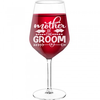 Personalised Wine Glass With Engraved Text - "Mother Of The Groom 5", Wine Lover Gifts, Size 530ml