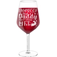 Sparkling Wine Glass With Engraved Text - "Im Proof That Daddy Doesnt Always Lift ", Wine Lover Gifts, Size 530ml