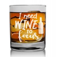 Gift For Men Birthday Unique 40 Personalised Glass 270ml With Engraved Text : "I Need Wine"