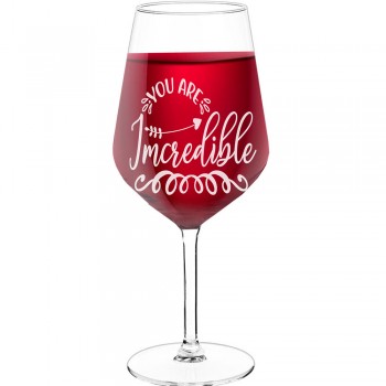 30Th Wine Glass With Engraved Text  "You Are Imcredible", Wine Glass Size 530ml