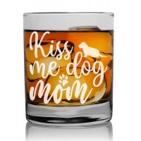 Gift For Men And Women Personalised Brandy Glass 270ml With Engraved Text : " Dog Mom"