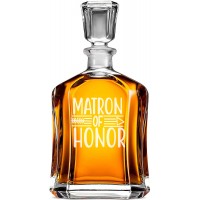 Hermētiska Burbona Karafe ar Uzrakstu - "Matron Of Honor" ,Dāvana Brālim, Izmērs 700Ml