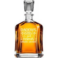 Stikla Viskija Karafe ar Uzrakstu - "Daddy'S Little Girl Mama'S Whole World" ,Dāvana Vīrietim Dzimšanas Dienā, Lielums 700Ml