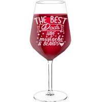 Wine Glass With Engraved Text - "Best Dads Have Tatoos Beards", Best Friend Gift, Size 530ml