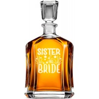 Hermētiska Burbona Karafe ar Uzrakstu - "Sister Of The Bride" ,Dāvana Labākajam Draugam, Izmērs 700Ml