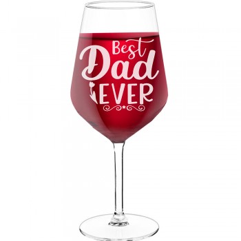 30Th Wine Glass With Engraved Text - "Best Dad Ever", Wine Glass as a Gift, Size 530ml