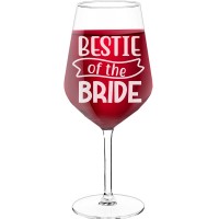 Wine Glass Engraved With Engraved Text - "Bestie Of The Bride", Gift for Woman, Size 530ml