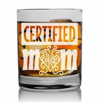 Dzimšanas Dienas Dāvana Vīriešiem Virs 30 Gadiem  ar Gravējumu - "Certified Mom" ,Personalizēta glāze rumam 270ml