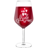 Wine Glass Gift With Engraved Text - "Bride', Birthday Gift Idea, Size 530ml