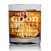 60. Dzimšanas Dienas Dāvana Vīriešiem  ar Gravējumu - "Good Things Take Time" ,Personalizēta glāze rumam 270ml