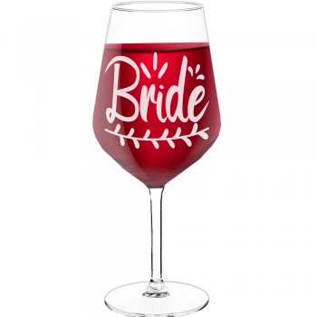 18Th Birthday Wine Glass With Engraved Text - "Bride 7", Fiend Gift, Size 530ml