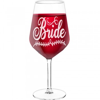 Interesanta Vīna Glāze ar Uzrakstu - "Bride 6", Dāvana Draugam, Tilpums 530ml