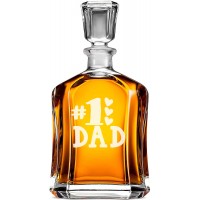 Tekilas Dekanteris ar Uzrakstu - "#1 Dad" ,Dāvana Vīrietim Tētim, Izmērs 700Ml