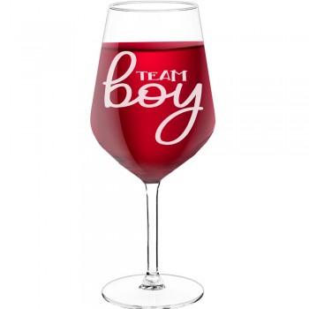 30Th Wine Glass With Engraved Text - "Team Boy 1", Fiend Gift, Size 530ml