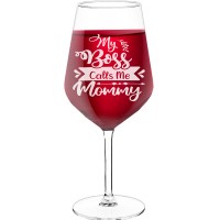 Sparkling Wine Glass With Engraved Text - "My Boss Calls Me Mommy", Best Friend Gift, Size 530ml