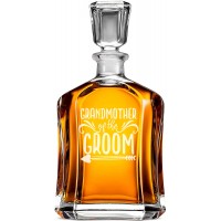 Hermētiska Viskija Karafe ar Uzrakstu - "Grandmother Of The Groom" ,Dāvana Vīrietim Vai Sievietei, Izmērs 700Ml