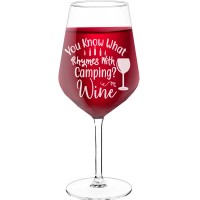 White Wine Glass With Engraved Text  "You Know What Rhymes", Size 530ml