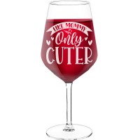 Wine Glass Engraved With Engraved Text - "Like Mommy Only Cuter", Wine Lover Gifts, Size 530ml