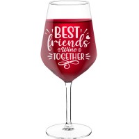 Sparkling Wine Glass With Engraved Text  "Best Friends Wine Together", Size 530ml