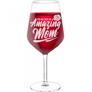 30Th Wine Glass With Engraved Text - "You'Re Are Such An Amazing Mom", Gift for Woman, Size 530ml