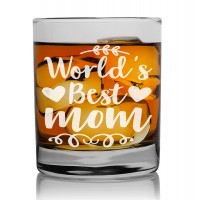 70. Dzimšanas Dienas Dāvana Vīriešiem ar Gravējumu - "World'S Best Mom" ,Personalizēta viskija glāze 270ml