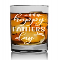 Friend Gift For Men Whiskey Glass 270ml With Engraved Text : "Happy Father'S Day"