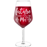 Wine Glass Personalised With Engraved Text - "Future Mrs", Gifts for Wine Lovers, Size 530ml