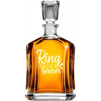 Hermētiska Burbona Karafe ar Uzrakstu - "Ring Bearer" ,Dāvana Vīrietim 30 Gadu Vecumā, Izmērs 700Ml
