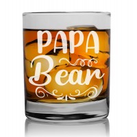 Smieklīga Dāvana  ar Gravējumu - "Papa Bear" ,Personalizēta viskija glāze 270ml