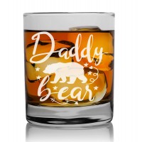 Dzimšanas Dienas Dāvana Vīriešiem Virs 50 Gadiem  ar Gravējumu - "Dady Bear" ,Tēva dienas viskija glāze 270ml