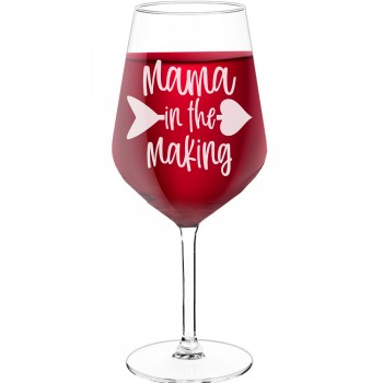 Sparkling Wine Glass With Engraved Text - "Mama In The Making", Wine Lover Gifts, Size 530ml