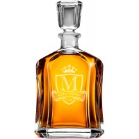 Personalised Whiskey Decanter with Initial and Year, Size 700ml / 23.75oz