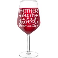 50Th Wine Glass With Engraved Text - "Mother Mom Sweet Mamacita', Birthday Gift Idea, Size 530ml