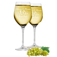 AIGAT 2Pcs Personalised Wine Glass 370Ml| Best Friend Gift | Durable Customized White Wine Glass
